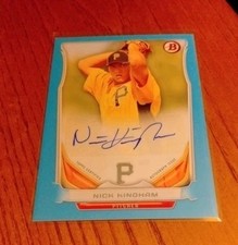 2014 Bowman Retail Prospect Auto Blue 098/500 Nick Kingham #PA-NK Auto 