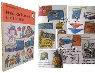 DDR FDJ Young Pioneers book (with flag drum badge) East German GDR book