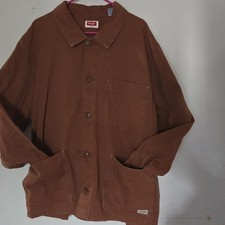 Wrangler Mens Brown Work Jacket Button Front Pockets Short Length Size 2xl Wrangler Mens Brown Work Jacket Button Front Pockets Short Length Size 2xl
