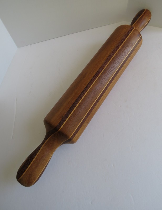 MULTI-WOOD ROLLING PIN -Artesian Design- 18.5" Long x9.25 Diameter Unused