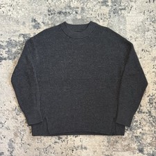 Lululemon Sweater Women's 6 Gray Merino Wool Ribbed Crewneck Pullover Stretch