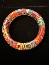 Heart filled Lucite Bangle