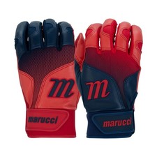 Marucci PWR Fade Adult Baseball/Softball Batting Gloves - Navy/Red - Large