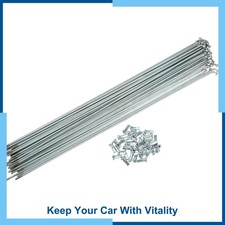 36 Pcs 14G J Bend 263mm x 2mm Bike Bicycle Spokes with Nipples Steel Silver Tone