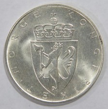 NORWAY 1964 10 KRONER LION CONSTITUTION SESQUICENTENNIAL .900 SILVER COIN  🌈⭐🌈