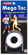 Tourna Mega Tac Extra Tacky Overgrip,3-Pack White