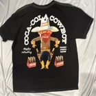 Vintage Coca-Cola Cowboy Graphic Large Black T-Shirt