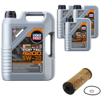 FEBI BILSTEIN Ölfilter 8L Liqui Moly Top Tec 4200 5W-30 für Mercedes-Benz