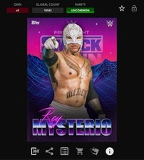 DIGITAL Topps WWE Slam 21 RETRO SERIES 2 Base - REY MYSTERIO 16,542cc