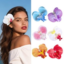 6 PCS Bohemia Hawaiian Flower Hair Clips for Women Artificial Flower Clips Fl...