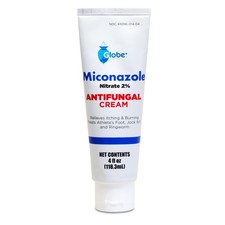 Globe Miconazole Nitrate 2 Topical Antifungal Cream 4 oz 4 Ounce, White