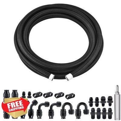 EVIL ENERGY 10AN PTFE Fuel Line Kit 20FT Black Nylon Braided E85