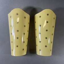 Paar Ersatzgläser Wandlampe Art Deco Mid Century 30s 50s Sterne geschliffen