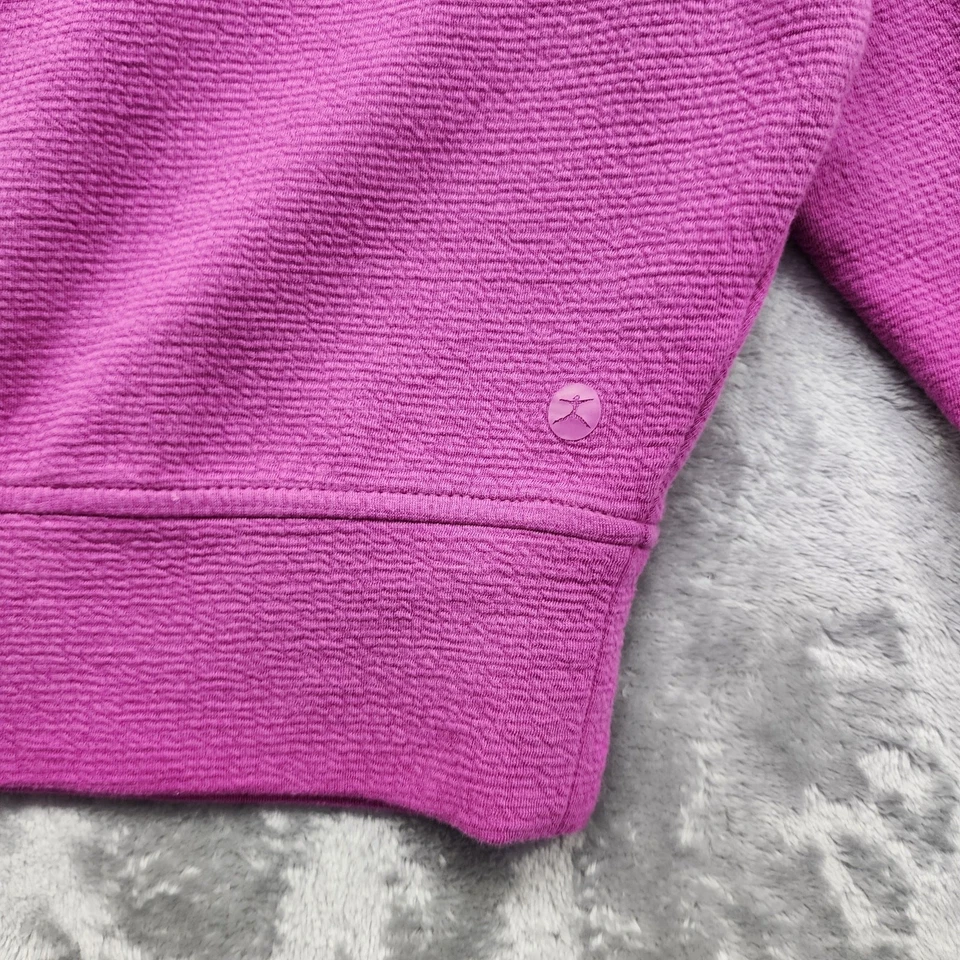 Danskin Sweatshirt Womens L Pink Textured Knit Crew Neck Pullover Crop Casual - Image 2 of 4