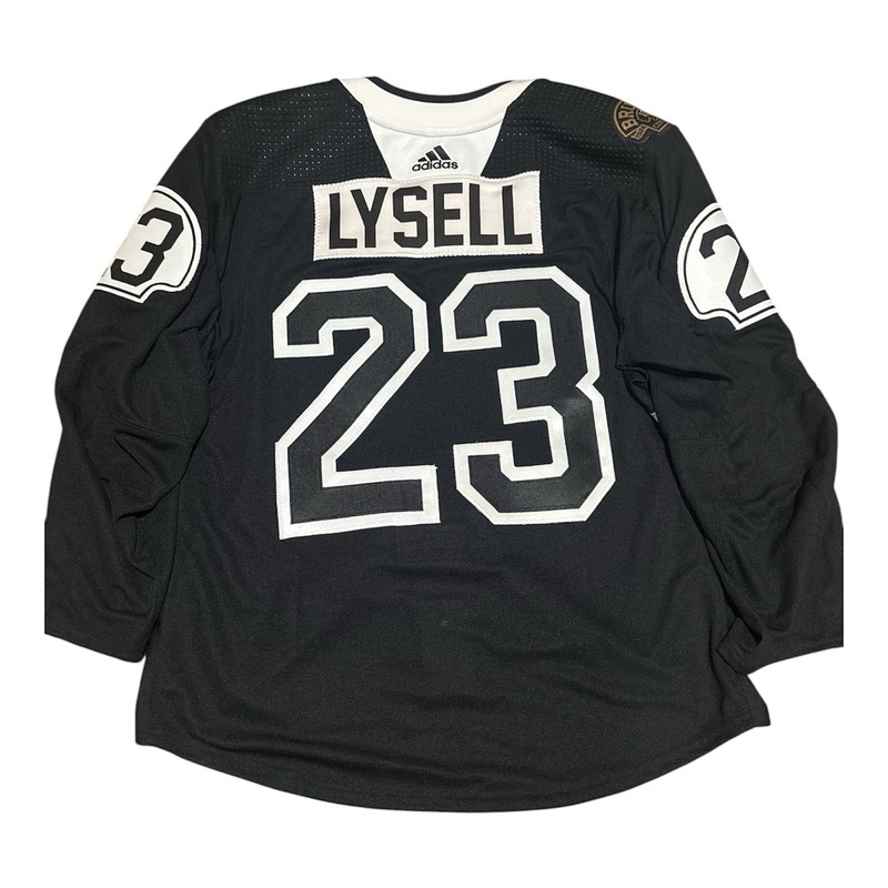 Boston Bruins Fabian Lysell Game-Used Centennial Practice Jersey