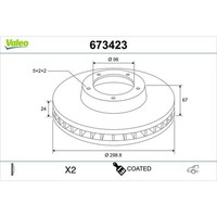2X Valeo 673423 Bremsscheibe FüR Porsche 911 Boxster Cayman 987 986 996 997