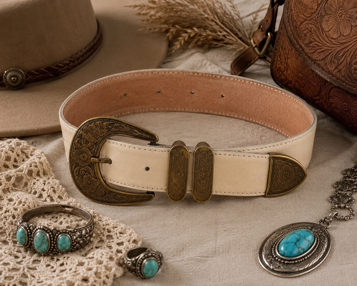 Beige Leather 1980s Vintage Belts for sale | eBay display picture 2
