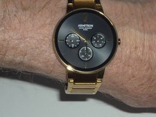 ARMITRON Men's Watch NEW Water Resistant Stainless Steel-Gold Finish 35