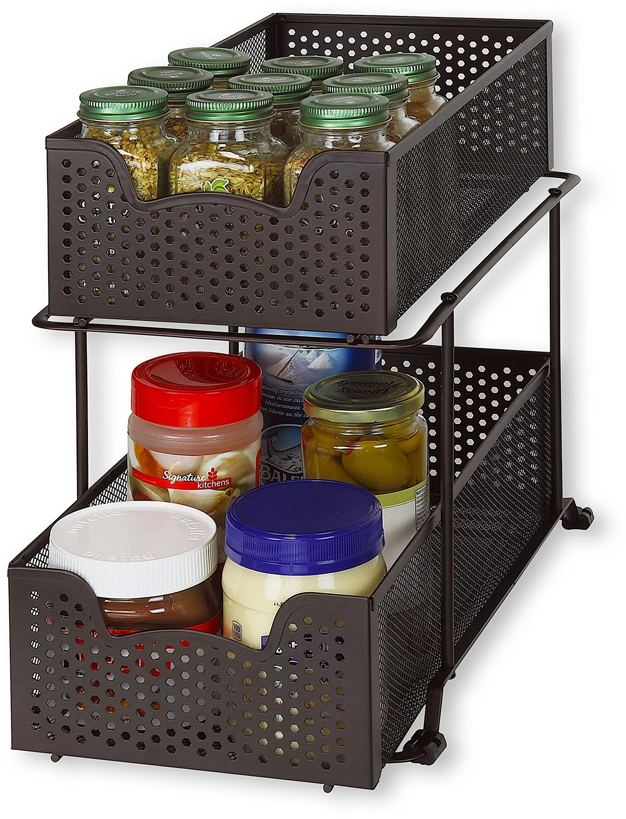 SimpleHouseware Sliding Cabinet Basket Organizer Drawer - Thumbnail 3
