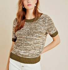 Anthropologie Jasper Button Back Knit Sweater NWT Green S Wool Alpaca Pullover