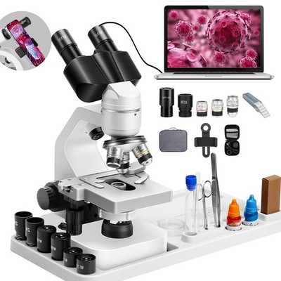 Factory price: 2000x LED school student binocular biological microscope with wir