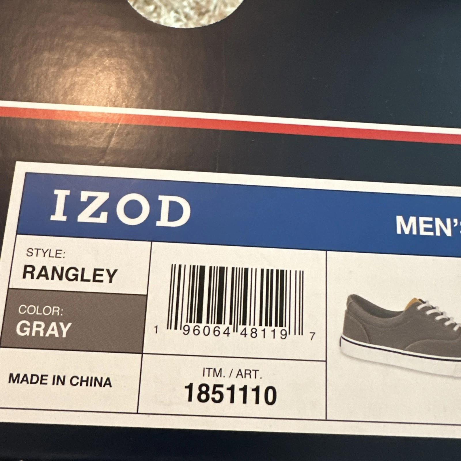 Izod Rangley Men's Lace Up Casual Canvas shoe Memory foam Gray size 9