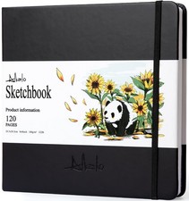 Square Sketchbook for Drawing, 120 Pages Sketch Book, 122LB/180GSM Thick Pape...
