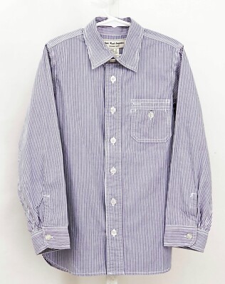 NWOT Gold Rush Outfitters Boy's Pinstriped Original Shirt Blue/White Size 6