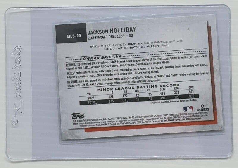 2024 Topps National Promo Pack Jackson Holliday Chrome Rookie Refractor MLB25 eBay