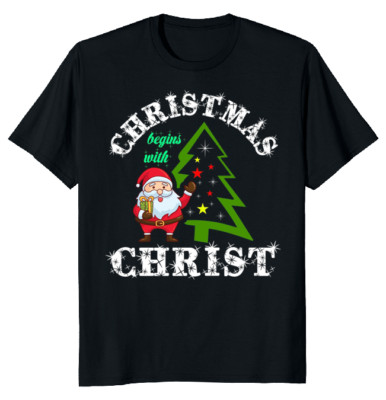 NEW LIMITED Merry Christmas Begin Christ Funny Novelty Tee M-3XL Fast Shipping