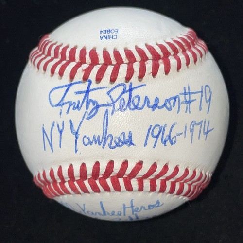 Fritz Peterson signiert Rawlings Baseball JSA COA New York Yankees beschriftet