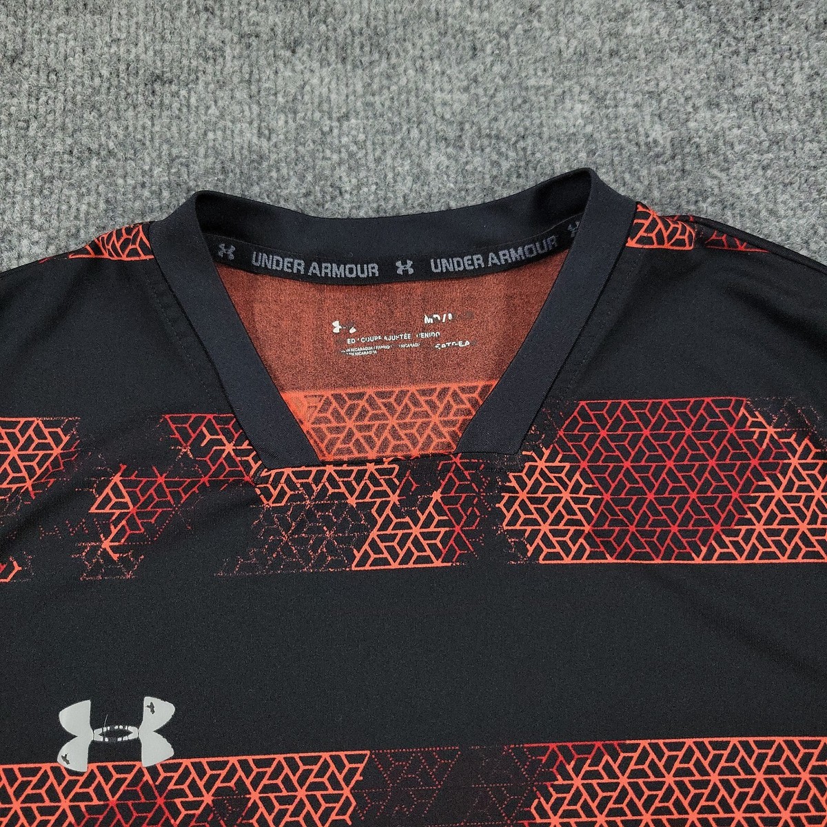 ラグビー　ウェールズ代表 シャツ Under Armour レッドブラック Under Armour Shirt Men's Medium Black Red Activewear Fitted