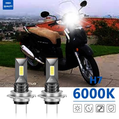 For Aprilia Scarabeo 200 500 LED Motorcycle Headlight Hi/Lo Beam White Bulbs