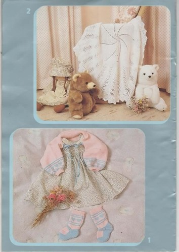 Knitting pattern 717 Babies jacket bootees shawl poncho sleeping bag dress 0-12m - Picture 3 of 7