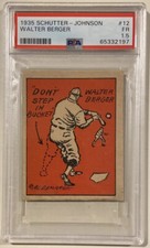 1935 Schutter-Johnson Walter Berger Baseball Card #12 Boston PSA 1.5 Certified