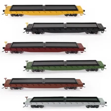 Evemodel Two Cars HO Scale 52' Flat Car 1:87 52ft Model Trains Wagons C8741