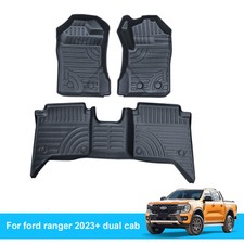 3D Tailored Deep Tray Car Rubber Floor Mats for Ford Ranger Wildtrak 2023-2026