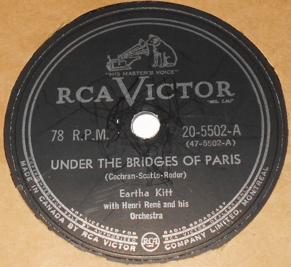 RCA Victor 20-5502 Eartha Kitt Santa Baby / Under The Bridges Of Paris 78 RPM EE - Image 2 of 2