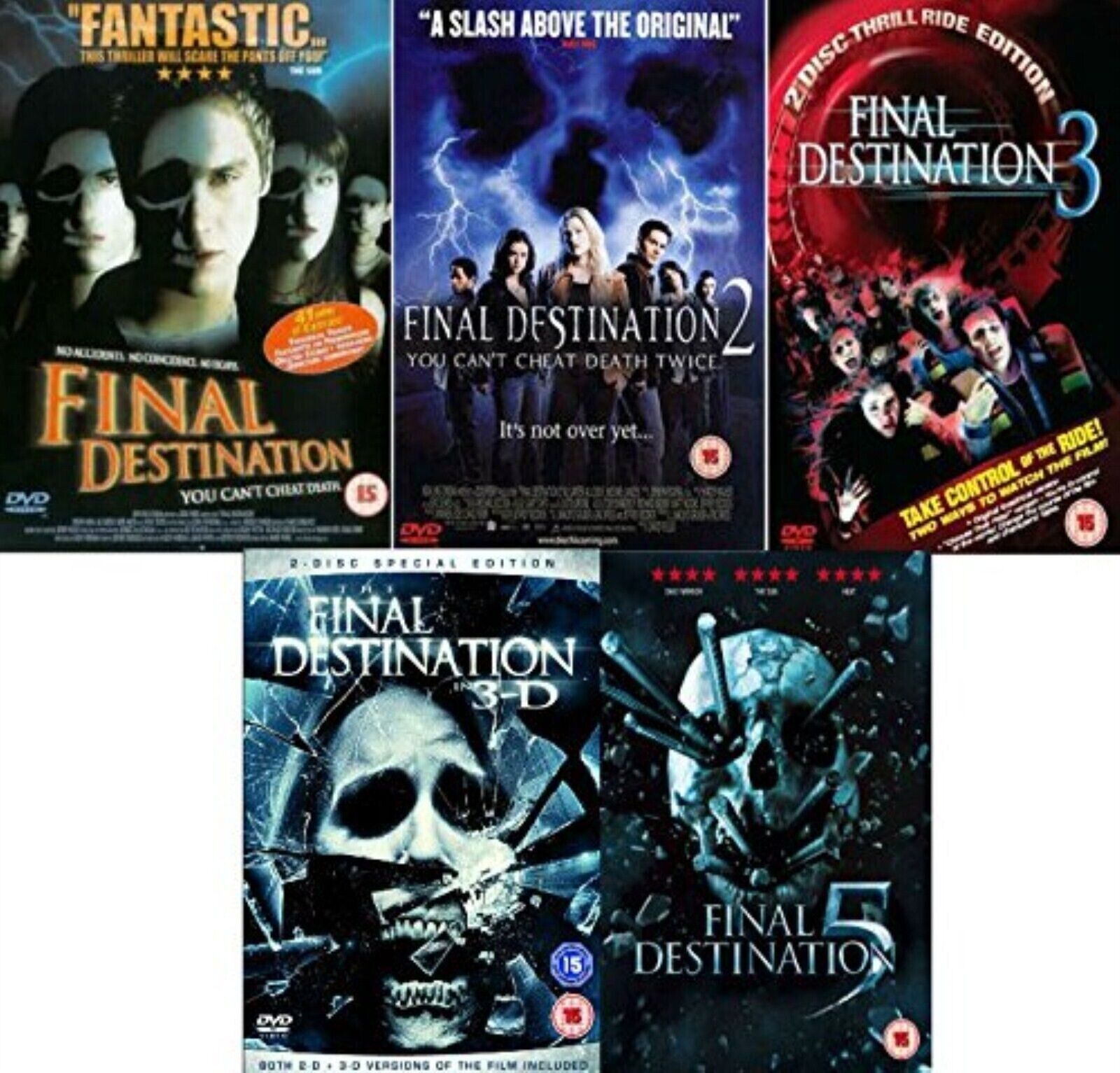 FINAL DESTINATION SERIES 1-5 MOVIE FILM COLLECTION PARTS 1 2 3 4 5 SEALED UK DVD