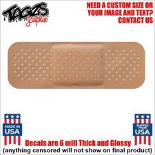 Bandaid V1 Funny Printed Laminated Window Decal Sticker Car Truck Suv