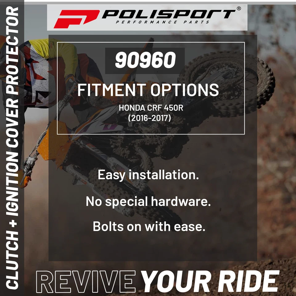 Polisport Clutch and Ignition Cover Protector Kit (Red) Honda CRF450R 2010-2016 - Image 4 of 4