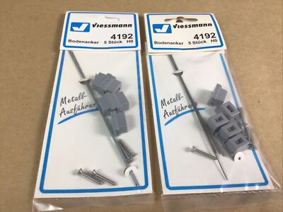 2 Packs - Viessmann 4192 Spur H0 Ground Anchors 5 Pieces Per Pack NEW IN PACKAGE