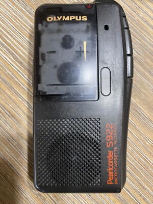 Olympus Pearlcorder S922 Microcassette Recorder Black Semi-Tested Read ...
