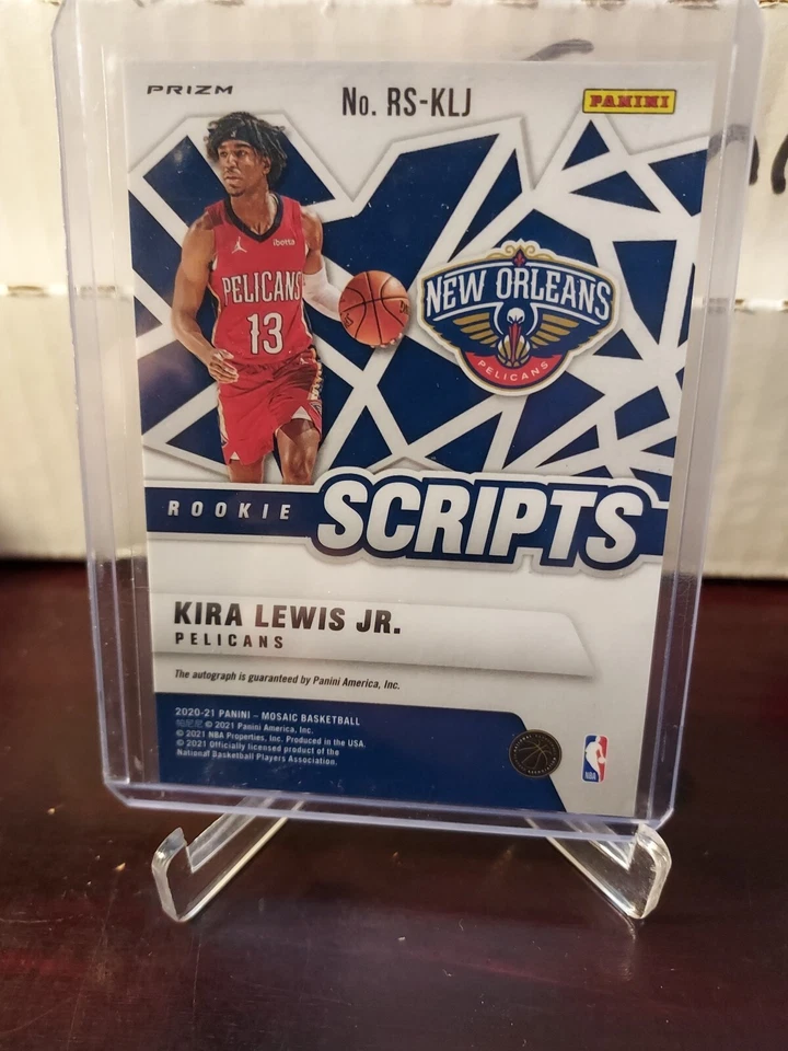 KIRA LEWIS JR 2020-21 Mosaic Rookie Scripts Yellow Prizm #RS-KLJ AUTO RC - Image 3 of 3