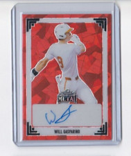 WILL GASPARINO 2024 LEAF METAL CRYSTAL RED PARALLEL ROOKIE AUTOGRAPH-SHIPS FREE