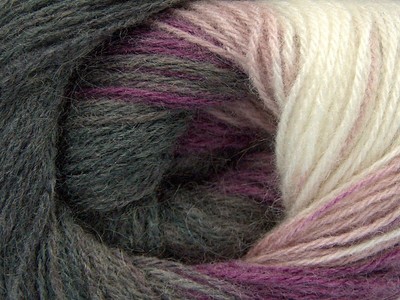 LOT OF 4 Ice ANGORA BATIK Yarn #77528 GRAY PINK WHITE Fine Weight STRIPING