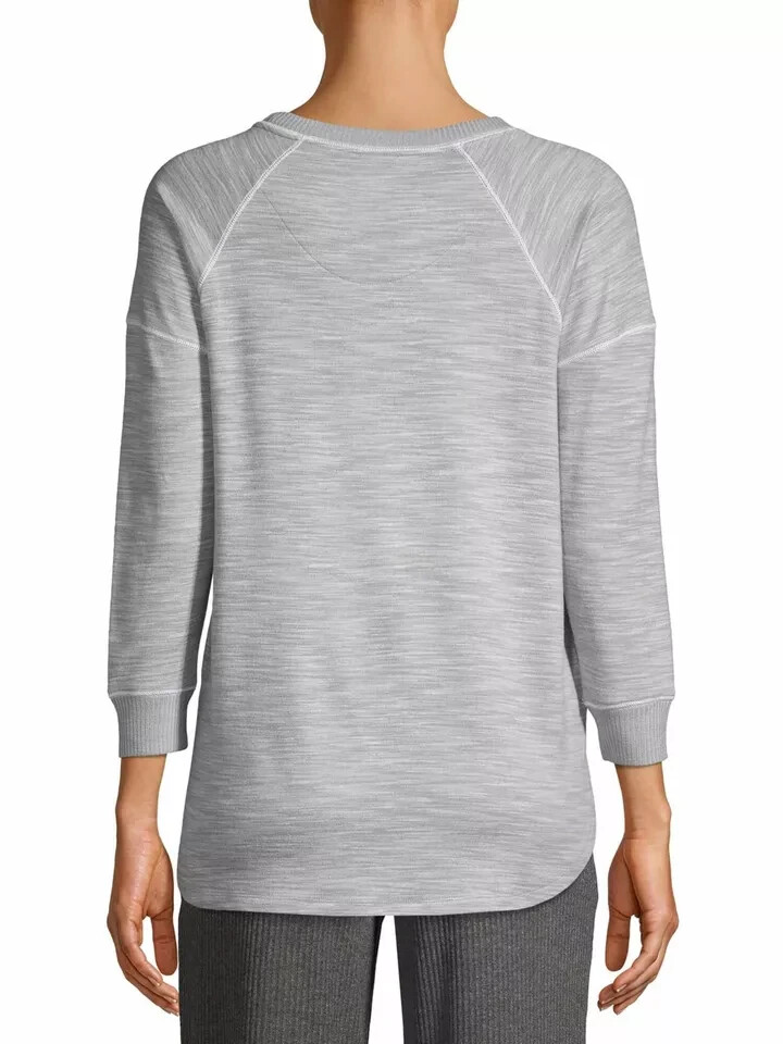 Secret Treasures Women's 3/4 Sleeve Hacci Top Coffee needs