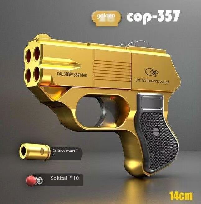 Cop357 Mechanical Four Shot Automatic Throwing Shell Life Card Pocket Toy Gun