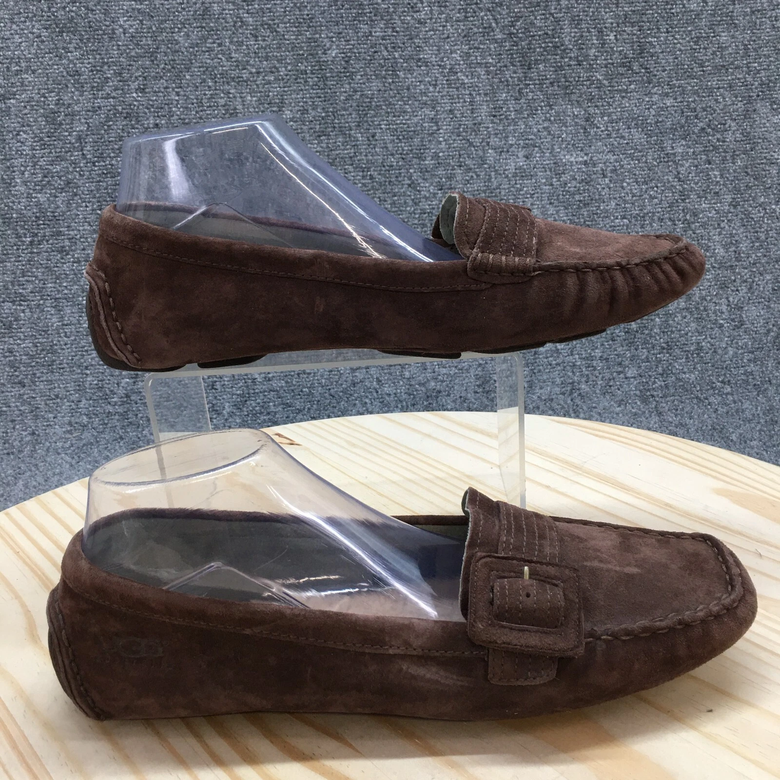 Ugg pantofole donna 11 mocassino mocassino marrone scamosciato pelle di pecora casual basse fibbia