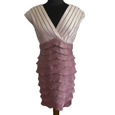 Adrianna Papell, Lavender Multi-Tiered Cocktail/Formal MIDI Dress, Size 12 